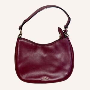COACH Nomad Hobo Shoulder Bag Raspberry Glovetanned Leather, Gently Used
